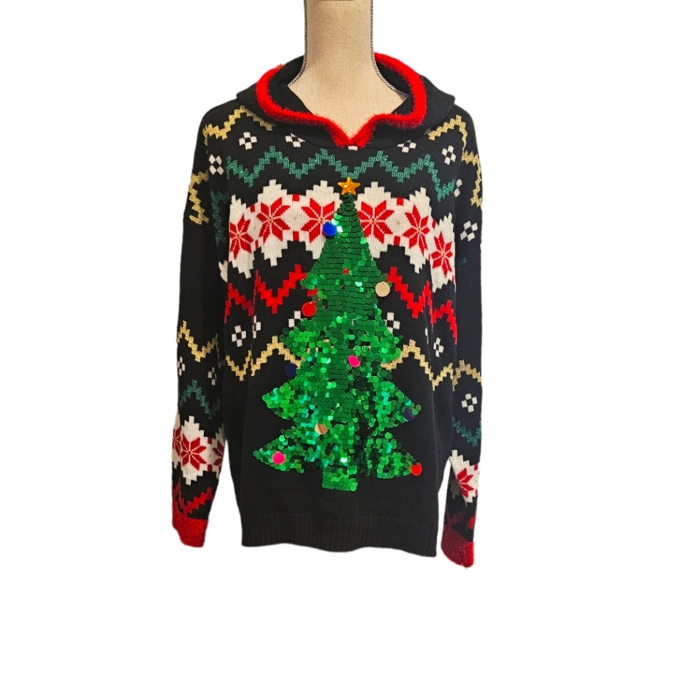 🚨EUC Celebrate Together Hooded Ugly Christmas Sweater
